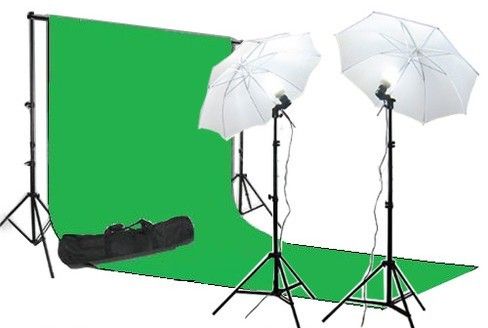 Background Support & 3m x 6m Green Screen Light Kit