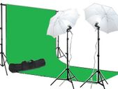Background Support & 3m x 6m Green Screen Light Kit