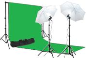 Background Support &amp; 3m x 6m Green Screen Light Kit