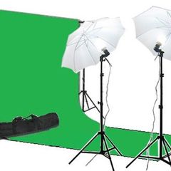 Background Support & 3m x 6m Green Screen Light Kit