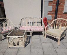 Bamboo garden furniture (table, sofa + chairs)