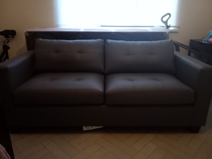 New Leather Grey 3 Seater Sofa
