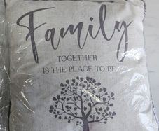 LANGS Home decorative present pillow Family together is the place to be size 35cm x 34cm