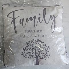 LANGS Home decorative present pillow Family together is the place to be size 35cm x 34cm