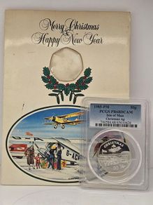 Isle of Man 1985 Silver Proof 50p Christmas Coin PCGS PR68DCAM