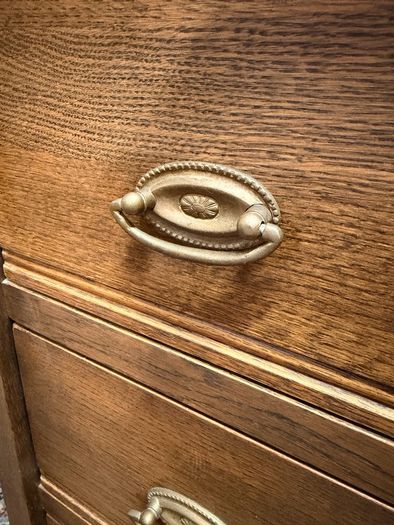 Vintage French Country Oak Nightstand