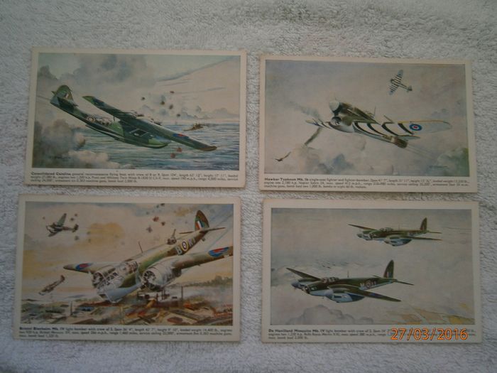 Last 4 Assorted Military Aircraft Postcards(inc postage)