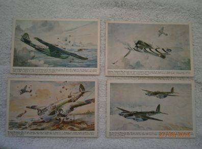 Last 4 Assorted Military Aircraft Postcards(inc postage)