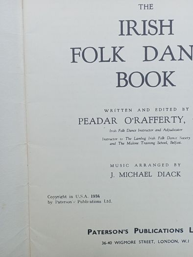 the Irish Folk Dance Book, 1934