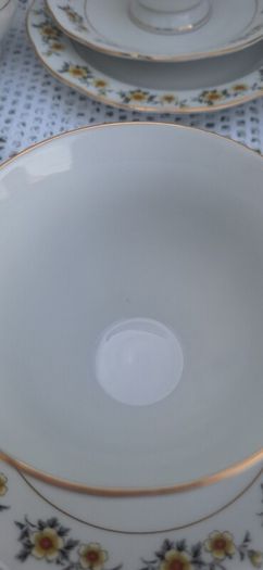 Vintage 21pce Fine Porcelain Teaset Yellow Floral & Gold Trim. 1970s- 1980s