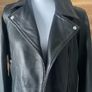 black leather biker jacket Jaeger size UK 10 BNWT Image 3