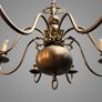 Vintage Chrome Flemish Eight Branch Chandelier Image 3