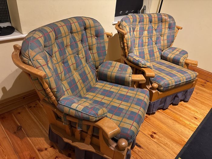 armchairs x 2 one of them is a rockin chair