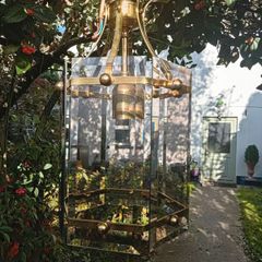 Vintage Brass Hall Lantern Light