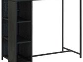 Bar Table with Storage Rack Black 120x60x110 cm Poly Rattan