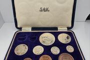 South Africa 1953 Silver Proof Coin Set in Original Holder 5 Shillings to Farthing Stunning Proof Coins