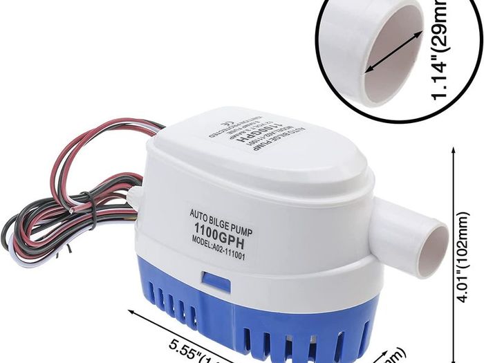 12V Automatic Submersible Boat Bilge Water Pump Built-in Auto Float Switch