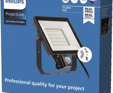 Philips ProjectLine Floodlight, 50W, 4000K, Black, with Sensor