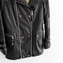 Pre Owned River Island Faux Leather Biker Jacket with Cream Faux Fur Collar Image 3
