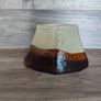Vintage Triangular Glass Vase Brown 1950,s Hand Blown Image 2