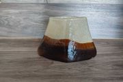 Vintage Triangular Glass Vase Brown 1950,s Hand Blown