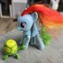 Articulated Joints Rainbow Dash with Pet Turtle Tortoise MLP G4 My Little Pony Image 7