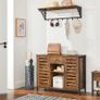 _Sideboard, kitchen cabinet, side cabinet with drawer and lamellar doors, for kitchen, dining room, living room, industrial design, vintage brown-black Image 3