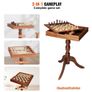 3-IN-1 Chess Checkers Backgammon Table Set, 18 Inch Premium Wooden Chess Table, Deluxe Combo Game Table Furniture Set, Chess Set Board Game Gift for Family Board Games Image 3