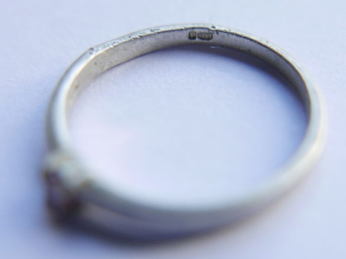 Vintage Serling Silver 925 Ruby Pebble Stacking Ring Size J1/2 - 1,2g