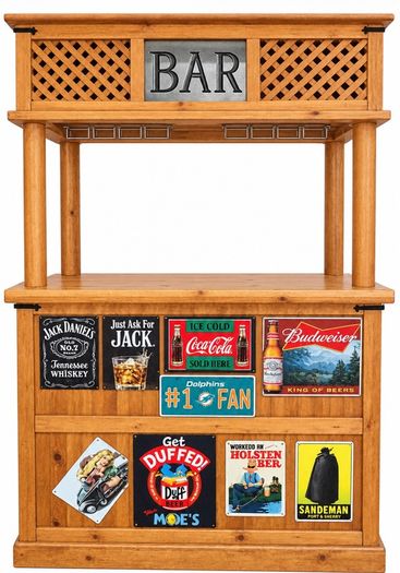 Modern wooden home bar