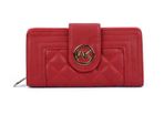 New Stylish Red - Quilted Metail Detail Trim Purse