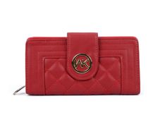 New Stylish Red - Quilted Metail Detail Trim Purse