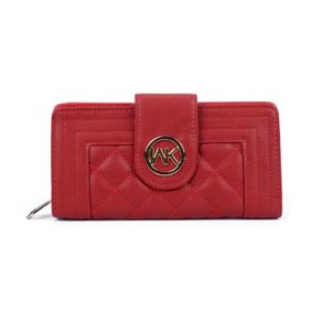 New Stylish Red - Quilted Metail Detail Trim Purse