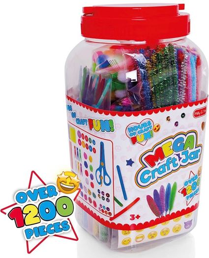 Jumbo Kids Craft Set - Kids Craft Kits with Over 1,200 Crafting Pieces - Arts and Crafts for Kids (FREE POSTAGE)