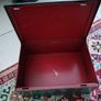 Vintage green metal cash box with key Image 3