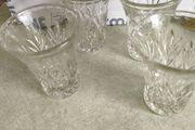 Set Of 4 Small Cut Glass Vases