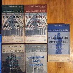 The Church And The Dark Ages. Volume 1&2. Cathedral And Crusade. Volume 1&2. Israel And The Ancient World. 5 X Henri Daniel-rops. All First Edition Paperback In Good Condition.