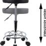 PU Leather Round Rolling Stool with Foot Rest Swivel Height Adjustment Medical Spa Drafting Salon Tattoo Work Office Massage Stools Task Chair Small AVAILABLE IN WHITE/BLACK (FREE POSTAGE) Image 7