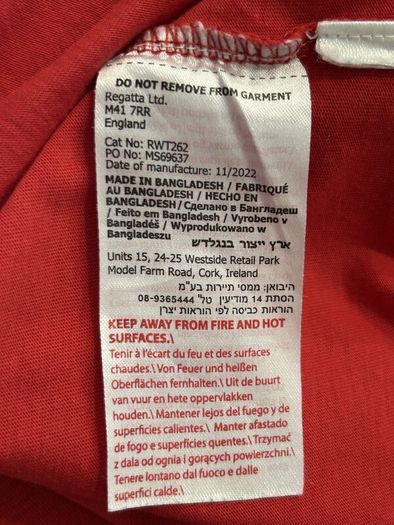 Ladies Red Short Sleeved Love Tee Shirt from Regatta