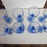Set of 8 Vintage Bormioli Rocco Zaffiro talian Wine Glasses Indigo Stem Image 2