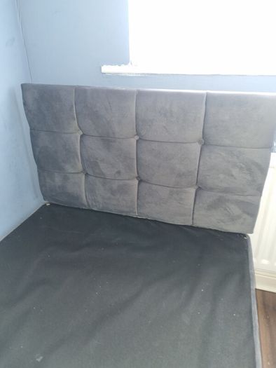 single velvet bed wite large drawers