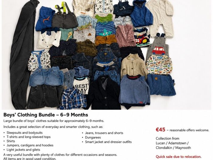 Large bundle of boys clothes 6-9 months - quick relocation SALE