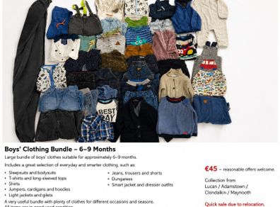 Large bundle of boys clothes 6-9 months - quick relocation SALE