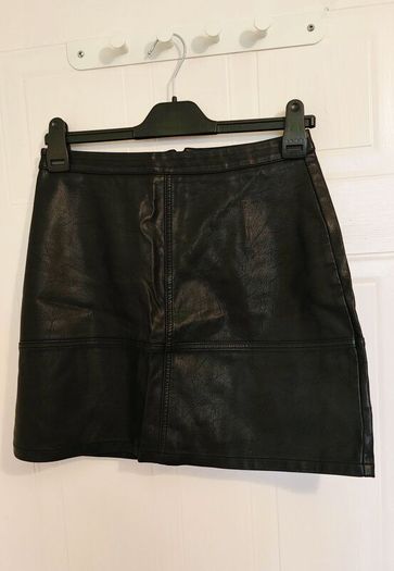 New Look black faux leather skirt, size 10