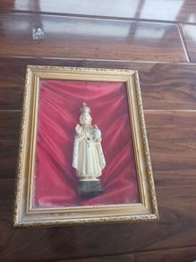 Vintage Framed Infant of Prague Shrone