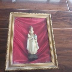 Vintage Framed Infant of Prague Shrone