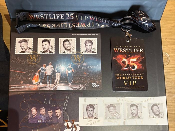 Westlife Anniversary VIP Box Set, Lanyard, Bag & An Post Stamps