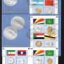 2010 United Nations (Geneva) Coins & Flags (Equatorial Guinea, Laos, Seychelles, Mauritania, Argentina, Morocco, Sudan & Brunei) Commemorative Stamps MNH & FDC Image 2