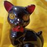 Vintage black cat ornament Redware figurine Halloween collectable Image 7