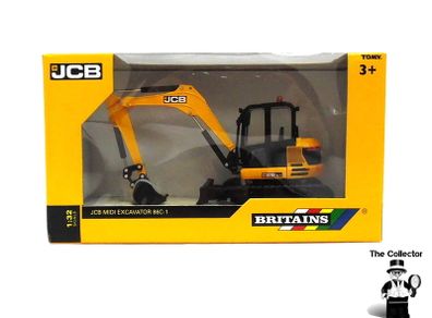 BRITAINS JCB Midi Excavator 86C-1 1:32 Brand New Sealed Authentic 1:32 scale model replica.Constructed from die cast metal and plastic.Compatible with most 1:32 scale Britains models.Suitable for indoor and outdoor play.